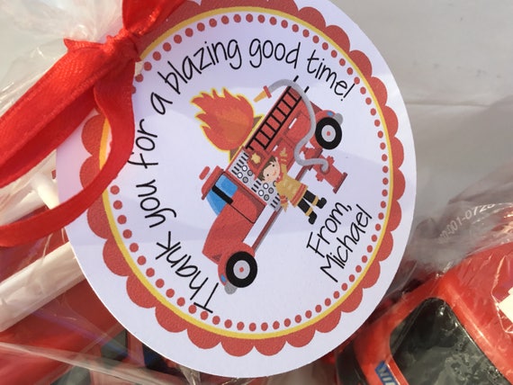 Printable Firetruck Birthday, Fire Truck, Fireman, Firetruck, Favor Tag, Fireman Party, Fireman Birthday, Firetruck Tag, Firetruck Favor Tag Il_570xn
