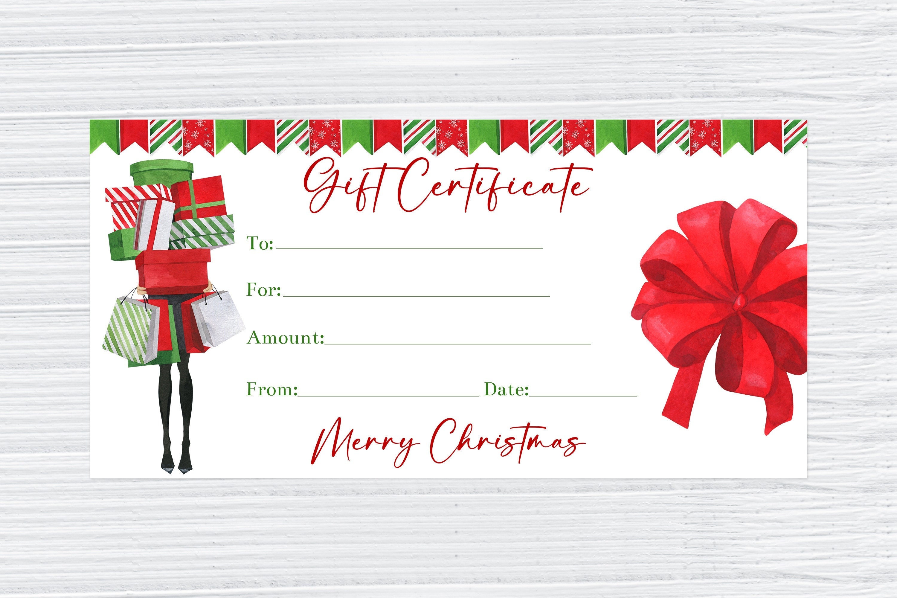 Editable Christmas Gift Voucher Template Christmas Coupon Personalized Christmas Voucher Printable Christmas Gift Certificate Corjl Etsy