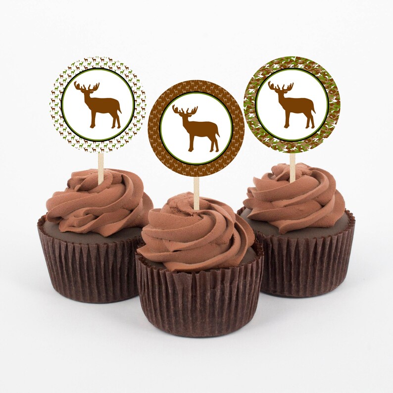 Hunting Cupcake Toppers Hunting Birthday Hunting Baby Etsy