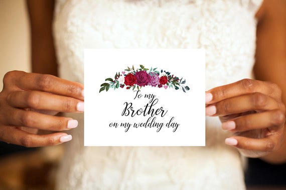 To my Brother on my wedding day card, Brother of the bride card, Brother Card, Groomsman Card, Greeting Card, Wedding day card Il_570xn