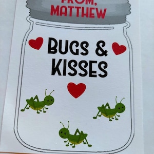 Printable Bugs and Kisses Valentine Card, Kids Valentines for School ...