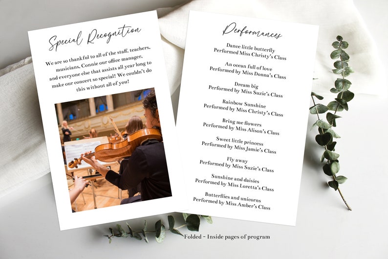 Editable Music Concert Program Template, Printable Concert Pamphlet ...