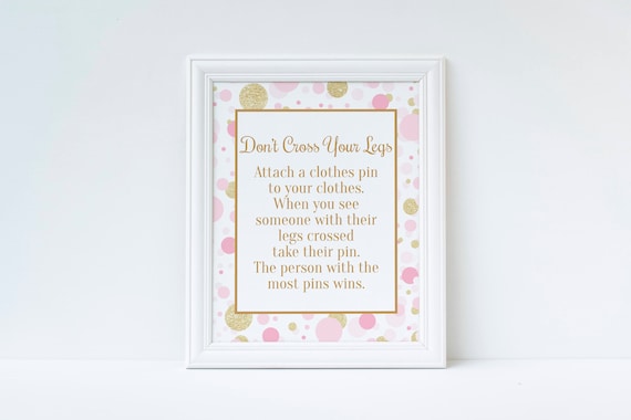 Don T Cross Your Legs Game Pink And Gold Shower Girl Baby Shower Don T Cross Your Legs Game Pink And Gold Shower Girl Baby Shower