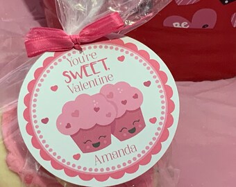 Cupcake Valentines, Valentines for kids, You're sweet Valentine, Kids Valentines, Class Valentines, Cupcake Tags, Classroom Valentines