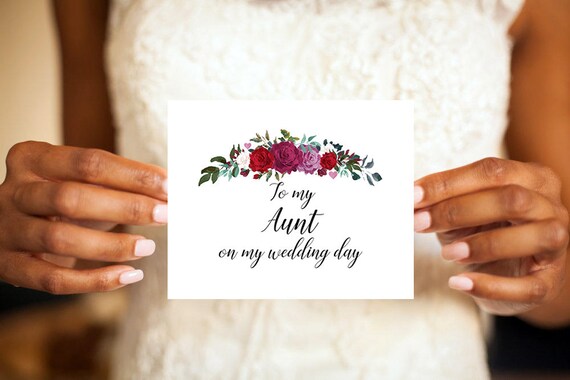 To my Aunt on my wedding day, Aunt Card, Aunt, Wedding day card, Wedding card for Aunt, Aunt wedding thank you card, Wedding, Floral card Il_570xn