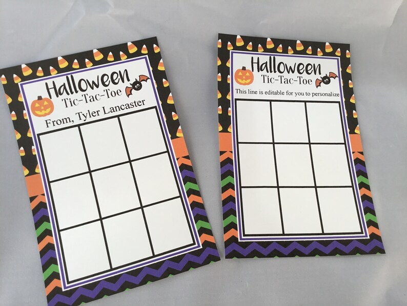 Halloween Tic Tac Toe Editable Tic Tac Toe Halloween Game Etsy