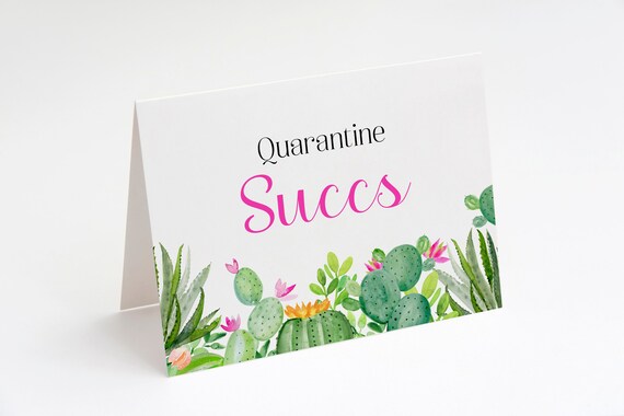 Quarantine succs, Social distancing succs, Social distance, Quarantine card, Miss you card, Succulent card, Social distance, Stay at home Il_570xn