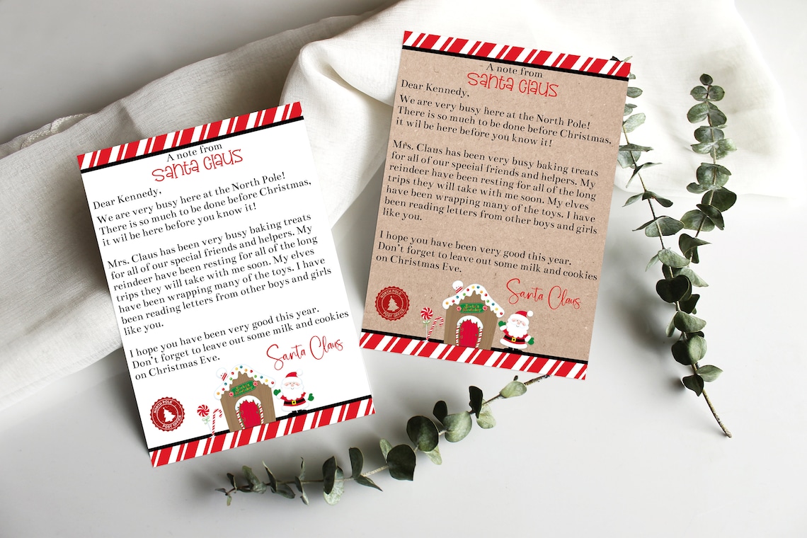 Editable Note From Santa Template Printable Letter From Santa - Etsy