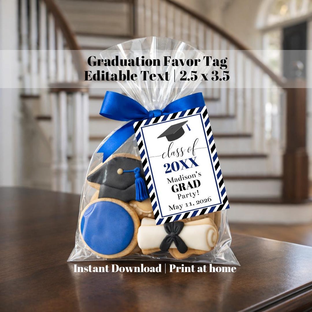 Graduation Favor Tag Printable | Class of 2026 Tag | Graduation Party ...