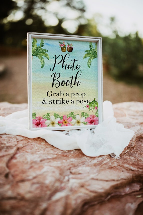 Photo Booth Sign, Luau Party, Luau Birthday, Luau Party Decorations, Printable Sign, Luau Sign, Hawaiian Party, Instant Download, LUBP Il_570xn