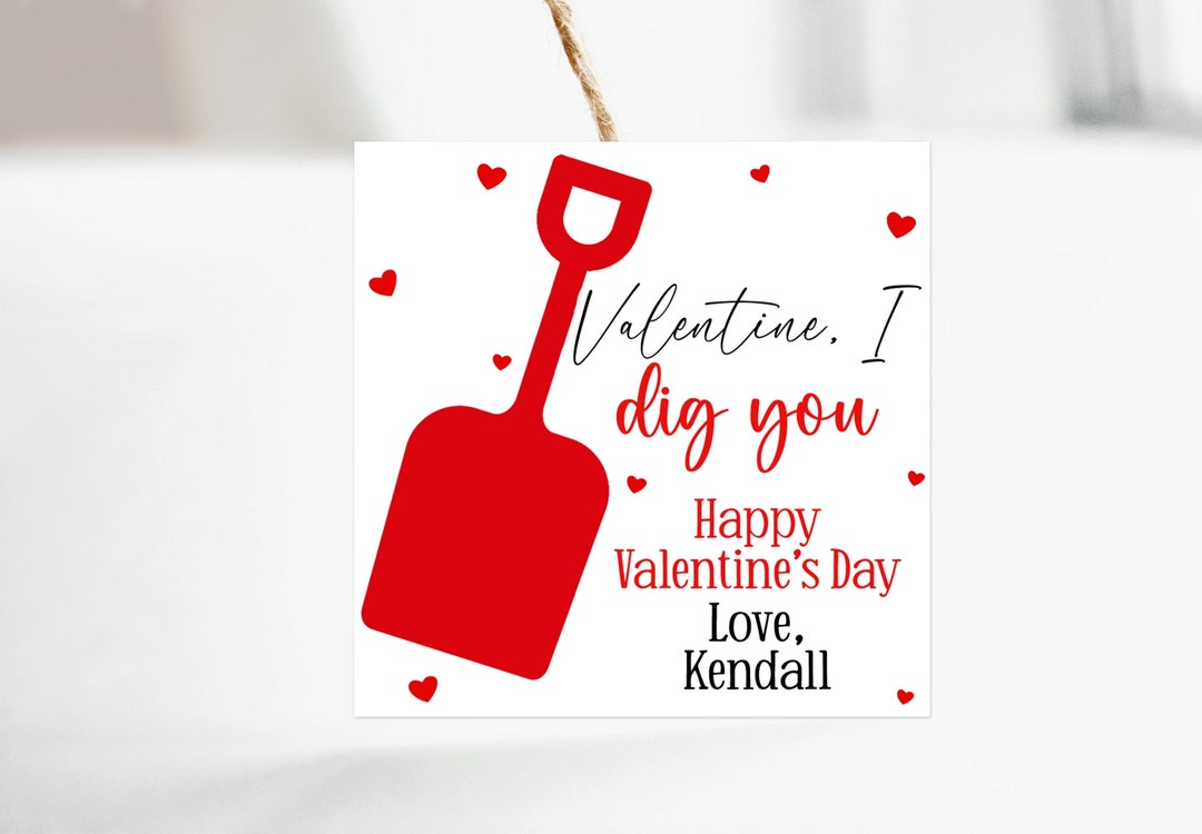 Printable I Dig You Valentine Tag for Kids School or Preschool ...