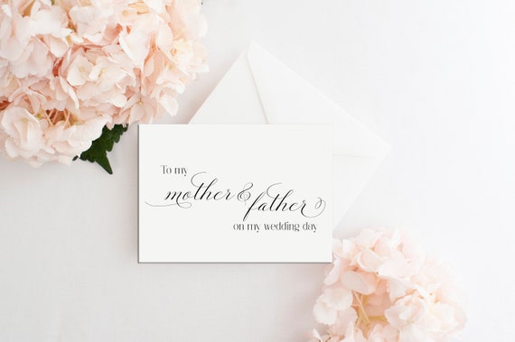 Wedding card for parents, Mother and Father, Wedding Cards, To my mother and father on my wedding day, Wedding Day Cards, Brides parents Il_570xn