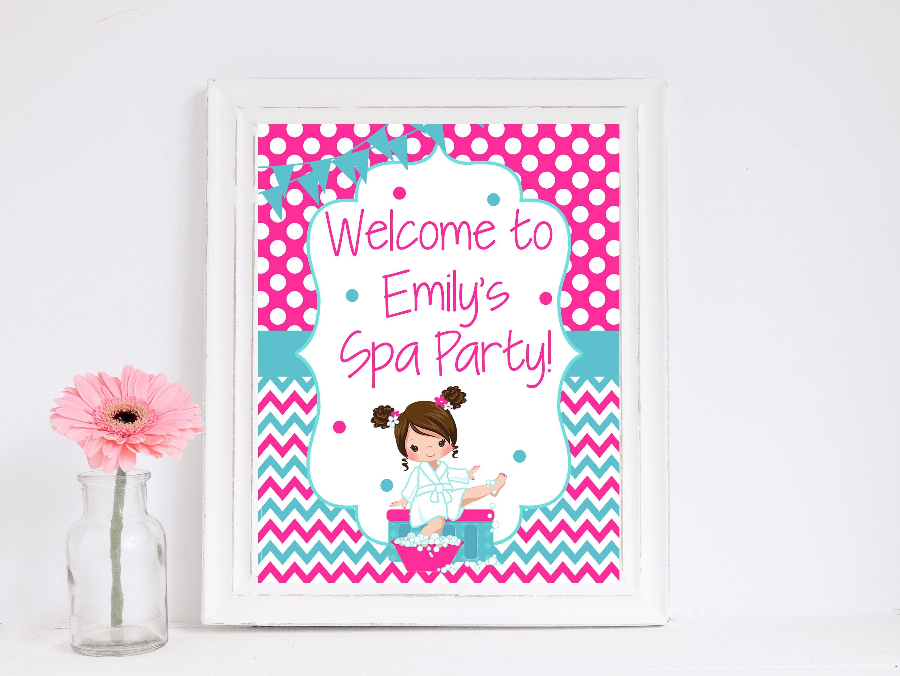 Spa Party Door Sign Spa Party Sign Spa Party Spa Etsy