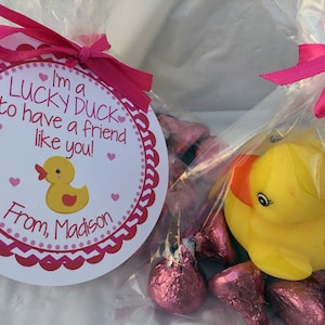 I'm a Lucky Duck, Rubber Ducky, Lucky Duck Valentine, Preschool Valentine, Valentine's Day, Lucky Duck, Daycare Valentine, Kids Valentines image 1