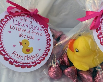 I&#39;m a Lucky Duck, Rubber Ducky, Lucky Duck Valentine, Preschool Valentine, Valentine&#39;s Day, Lucky Duck, Daycare Valentine, Kids Valentines