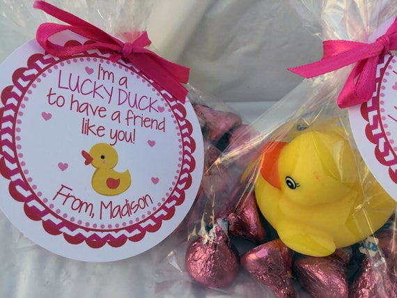 I'm a Lucky Duck, Rubber Ducky, Lucky Duck Valentine, Preschool Valentine, Valentine's Day, Lucky Duck, Daycare Valentine, Kids Valentines Il_570xn