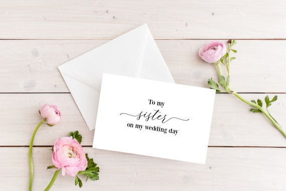Sister Card, Sister Maid of Honor Card, Sister Bridesmaid Card, To My Sister On My Wedding Day, Sister Wedding Card, Wedding Day Card Il_570xn