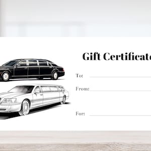 Printable Car Transportation Gift Certificate Template Chauffeur Certificate Car Service Car Gift Voucher, Auto Sharing Ride Coupon Corjl