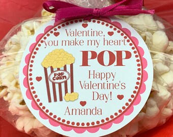 You make my heart Pop, Popcorn Valentines, Classroom Valentines, Kids Valentines, Valentines For Kids, Popcorn Tags, Valentines Kids