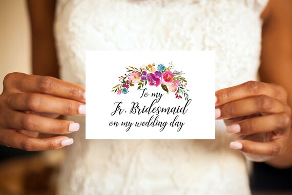 To My Bridesmaid On My Wedding Day Card Wedding Day Cards.