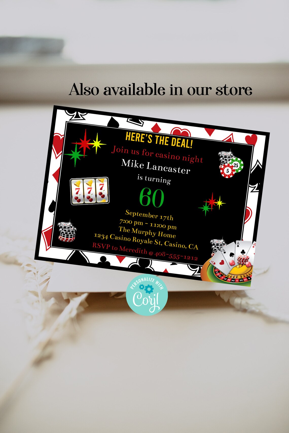 Casino Night Cupcake Toppers Birthday Cupcake Toppers Casino Etsy