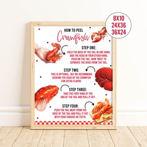Druckbare wie zu Schälen Crawfish Zeichen, Crawfish Boil Party Dekorationen, Fischparty, Crawfish Boil, Sofort Download, Sommer Party, C.F.P.P.P