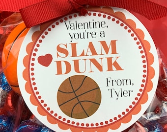 Basketball Valentines, Slam Dunk Valentine, Sports Valentines, Boy Valentine, Classroom Valentines, Kids Valentines, Valentines Kids,