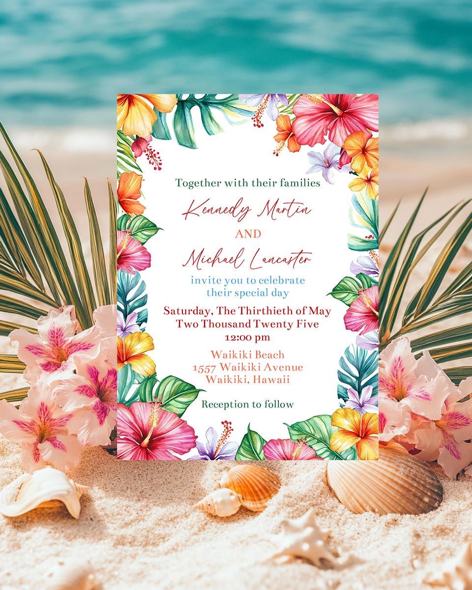 Waikiki Beach Wedding Invitations