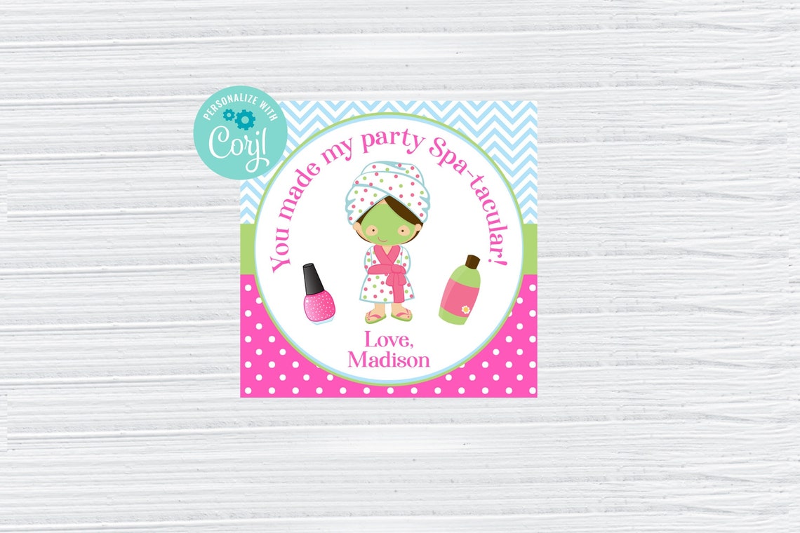 Printable Spa Party Favor Tag for Girls Spa Birthday - Etsy