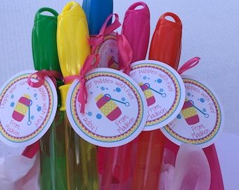 Bubble Tags, Summer Vacation Tag, Blow Bubbles Tag, Bubbles, Bubble Favor Tag, End of School, Favor Tag, End of school year tags for bubbles