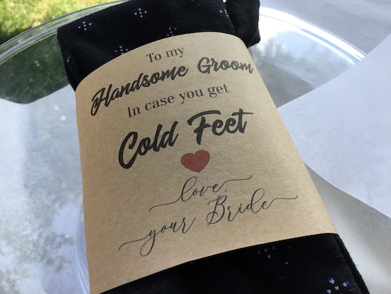 Cold Feet Wedding, Groom socks, In Case You Get Cold Feet, Wedding Socks, Groom Cold Feet, Wedding Sock Wrapper and socks, Groom Gift Il_570xn