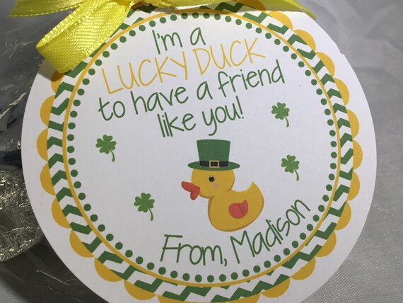 Lucky Duck, St Patrick's Day, Rubber Ducky, Duck St Patty's Day, St Pat's Day, Patty's Day, Lucky Duck Tag, Lucky Tag, Irish Tag, Duck Il_570xn