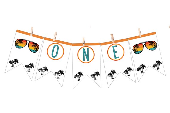 Printable One Cool Dude High Chair Banner, 1st Birthday Party ...