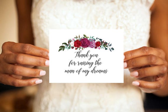 Thank you for raising the man of my dreams, Parents of the Groom, Future mother-in-law card, Mother of the groom card, In-laws card Il_570xn