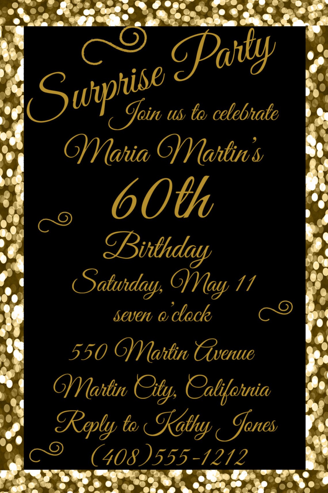 60th Birthday Invitation 60th Birthday Party 60th Surprise - Etsy