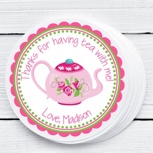 Tea Party Birthday Favor Tag, Tea Birthday Tag, Tea Party, Girls Birthday Favor Tag, Birthday Party Decorations, Birthday Tags image 1