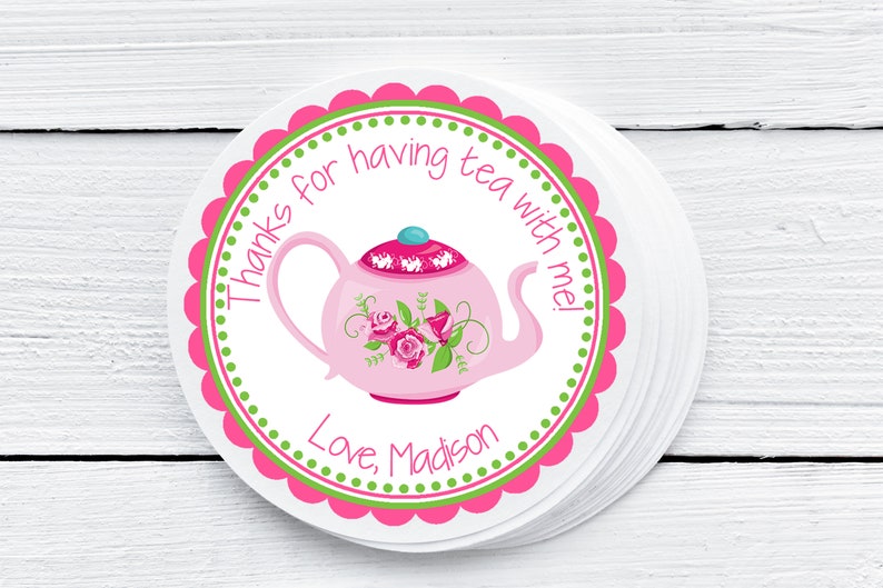 Tea Party Birthday Favor Tag, Tea Birthday Tag, Tea Party, Girls Birthday Favor Tag, Birthday Party Decorations, Birthday Tags image 1