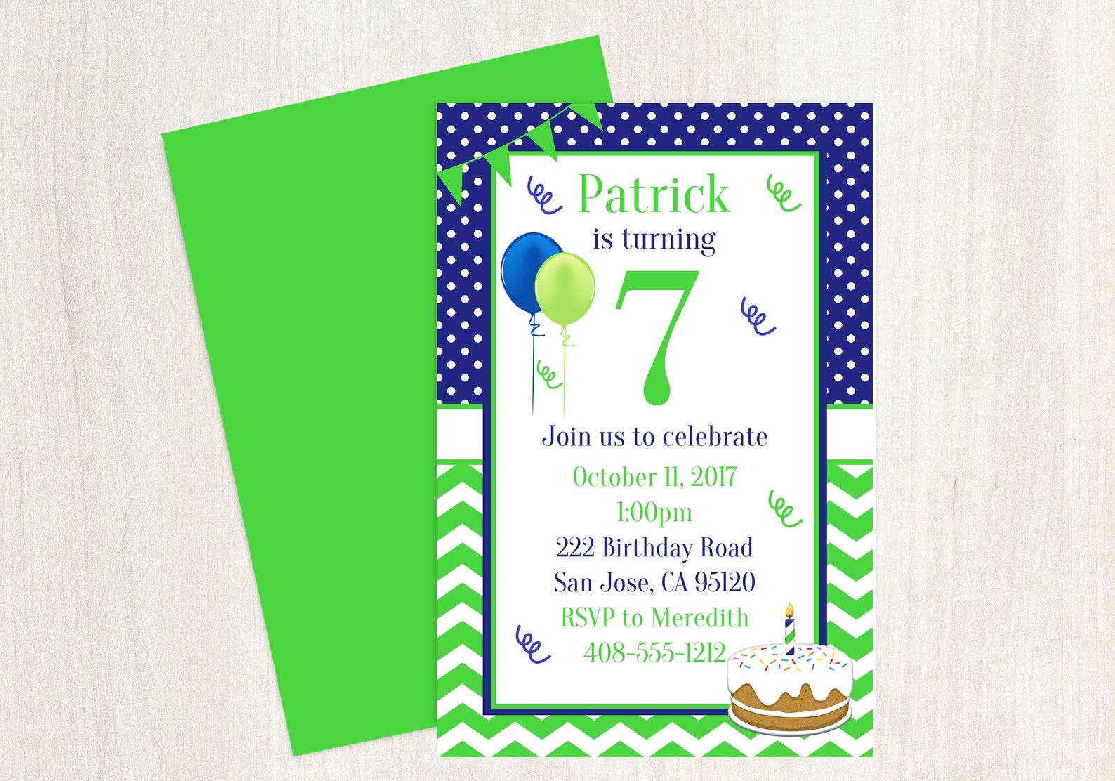 7th Birthday Printable Invitation Boys 7th Birthday 7th Etsy