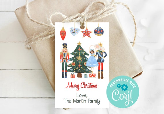 Editable Nutcracker Christmas Tag, Corjl, Printable Tags, Personalized Tag, Christmas Gift Tag, Holiday Tag, Present Tags, Digital, RNUT Il_570xn