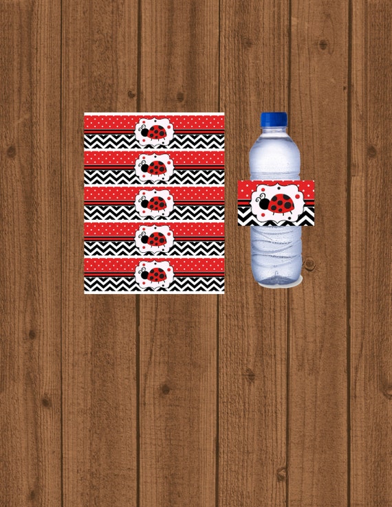 Ladybug Water Bottle Label Ladybug Water Wrap Lovebug Red | Etsy