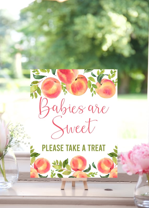 Peach Baby Shower, Babies are Sweet Please Take a Treat, Treats Sign, Little Peach, Dessert Table, Baby Shower Sign, Printable, SPBS Il_570xn