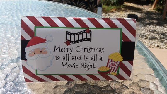 Movie Night, Merry Christmas To All And To All A Movie Night, Popcorn Wrapper, Christmas Gift, Christmas Movie Gift, Instant Download Il_570xn