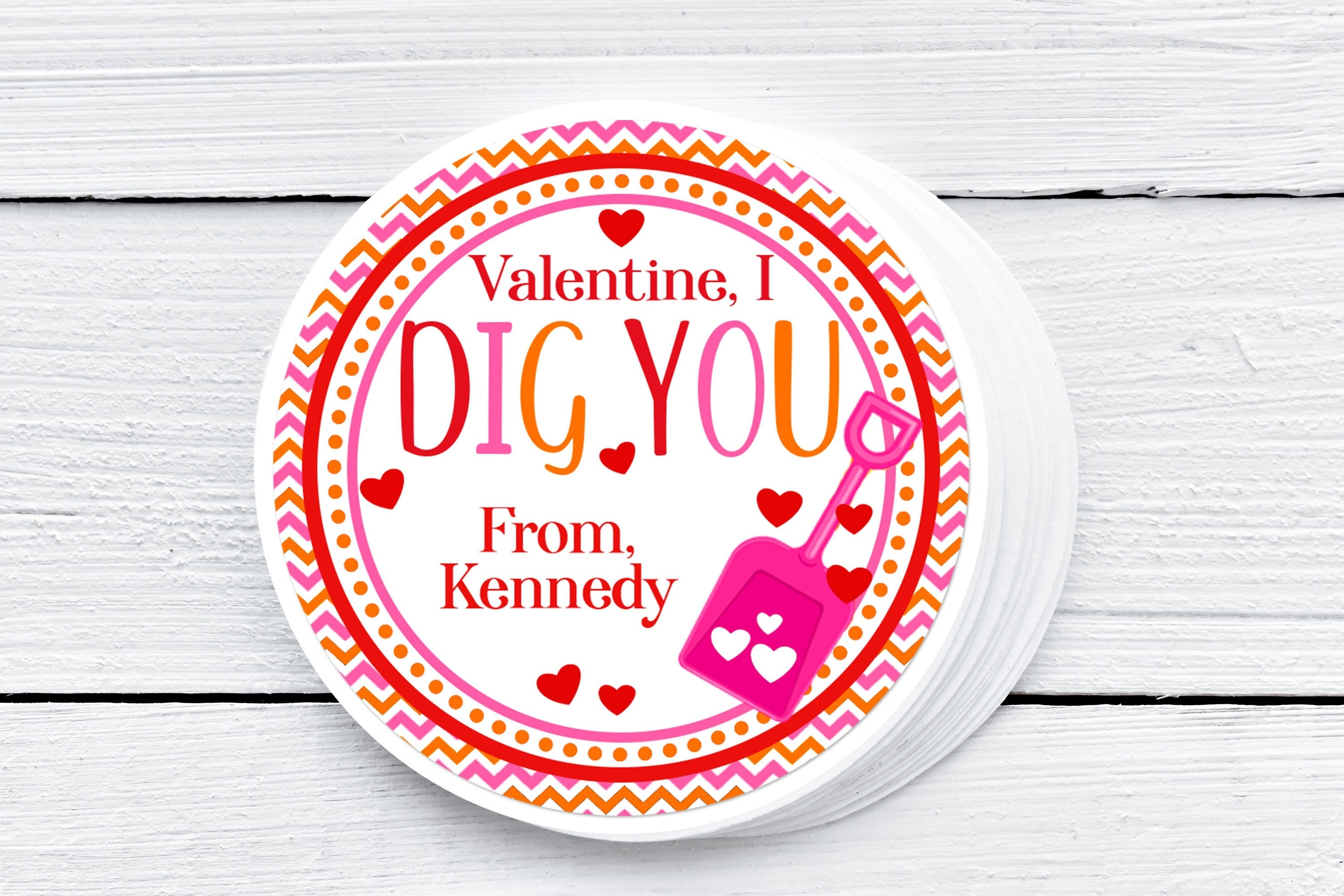 I Dig You Valentine Tag For Kids Valentines For School Preschool Daycare and Friends in Classroom, Valentine's Day Party Gifts For Class