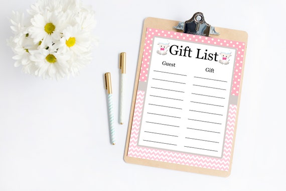 Lamb Baby Shower Gift List, Lamb Birthday Gift List, Girls Baby Shower, Mary had a Little, Instant Download Il_570xn