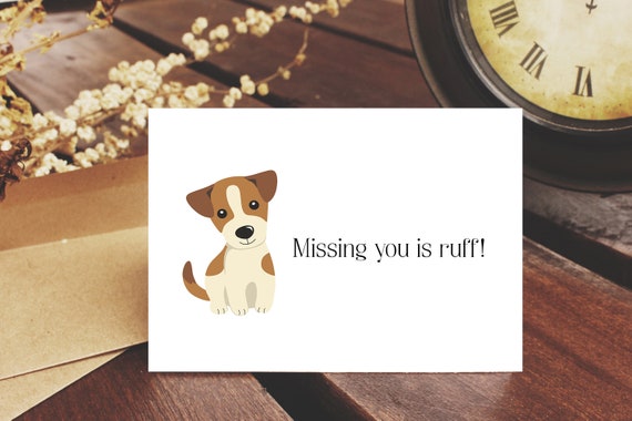 Social Distancing, I miss you card, Missing you, Missing you is ruff, Dog miss you card, Thinking of you card, Card for friend, Pet Card Il_570xn