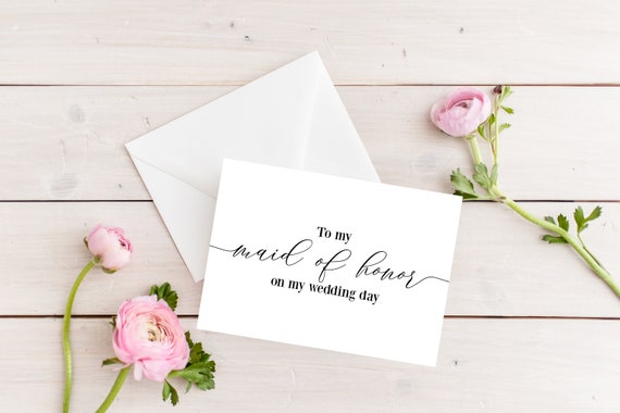 Maid of Honor Card, To my Maid of Honor on my wedding day, Maid of Honor, Bridal Party Cards, Maid of Honor Gift, Wedding Cards, Wedding day Il_570xn