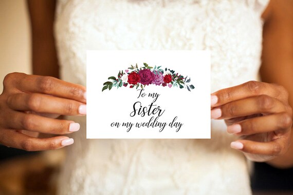Sister Maid of Honor, Sister Card, To My Sister Card On My Wedding Day, Sister Gift, Sister Thank You, Sister Bridesmaid, Sister, Wedding Il_570xn