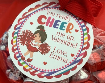 Cheerleader Valentine, Valentine's Day, Kids Valentines, Valentine Tags, Valentine Cards For Kids, Cheer Valentines, Girls Valentines