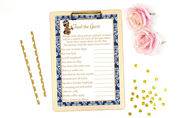 Find The Guest African American Find The Guest Baby Shower Game