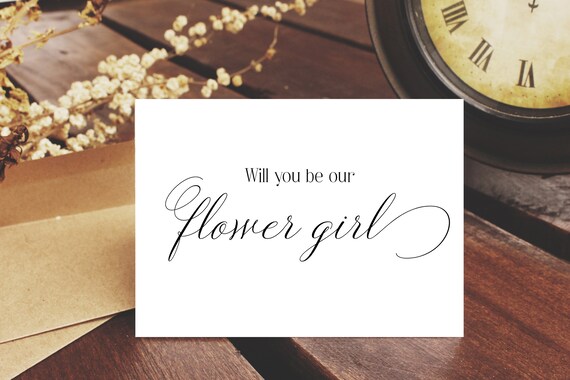 Flower girl proposal, Flower girl card, Ask flower girl, Will you be our flower girl, Wedding Cards, Asking Flower Girl, Bridal Party Cards Il_570xn